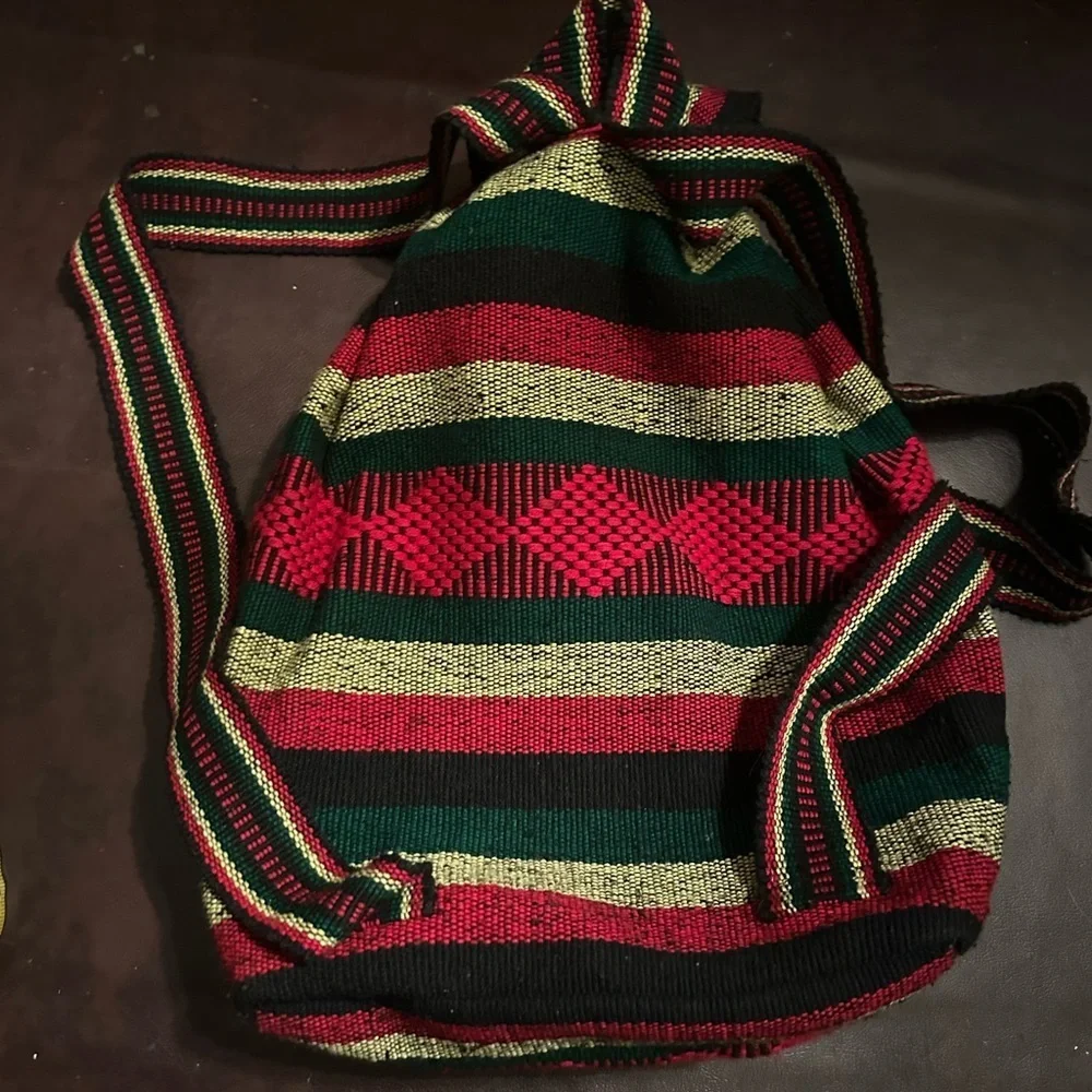 Woven Rasta backpack